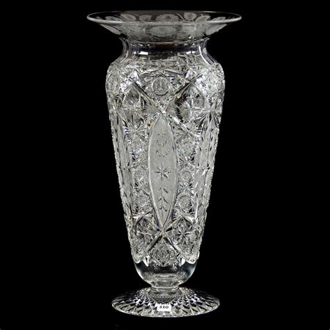 pedestal vase american brilliant cut glass