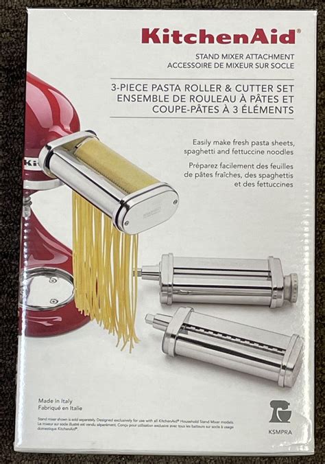 Kitchenaid Ksmpra Pasta Roller And Cutter Attachment Set 3 Piece For