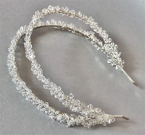 crystal bridal headband diamond headband bride headband silver headband headband tiara