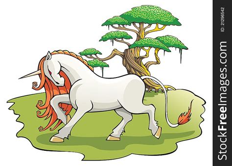 Mythical Unicorn In The Enchanted Forest Free Stock Images And Photos