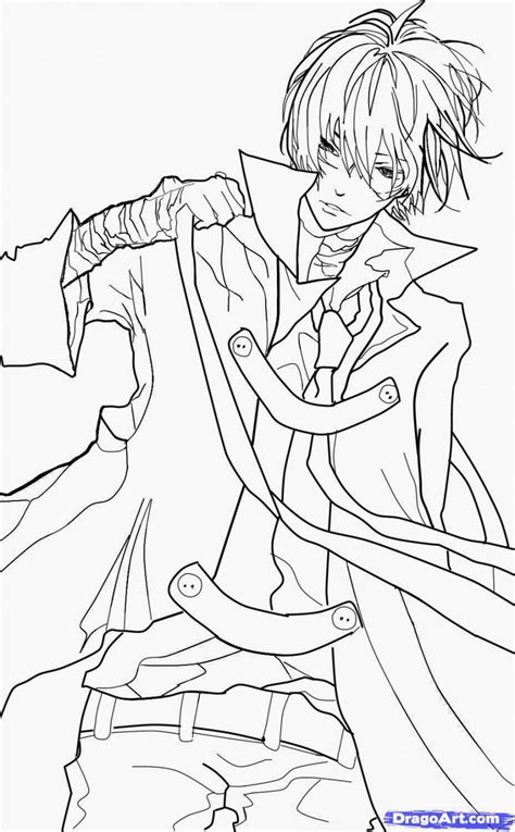 Anime Boy And Girl Coloring Coloring Pages