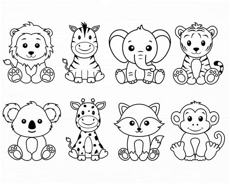 Tiere Svg Bundle Baby Tiere Svg Png Dschungel Tiere Svg S E S E Tiere