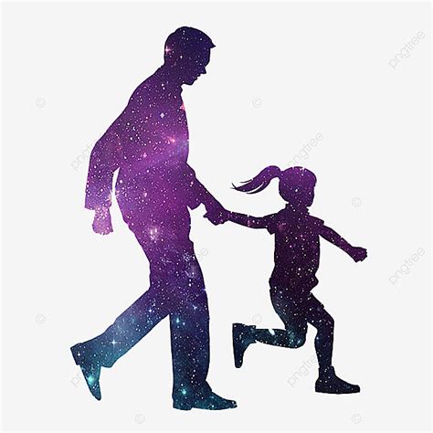 Dad Daughters Silhouette Transparent Background Dad And Daughter