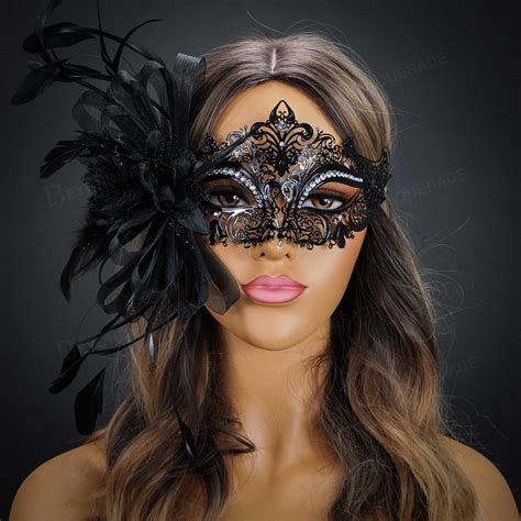 black feather masquerade masks with feathers us free ship