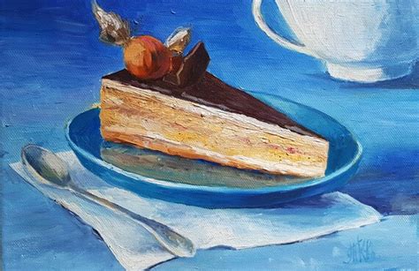 Dessert Painting Kitchen Art Original Still Life Food Art Etsy