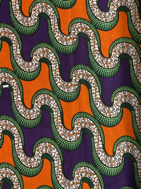 African Design Abstract Orange Green And Purple Africa Tribal Prints