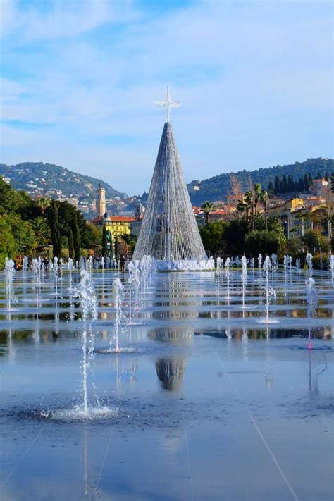 Christmas Tree On The Promenade Du Paillon Of Nice City France