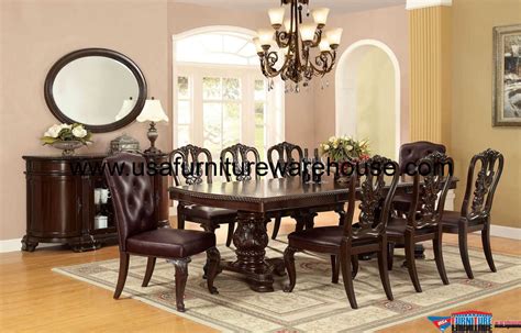 9 Piece Bellagio Formal Dining Set With Wooden Side Chair