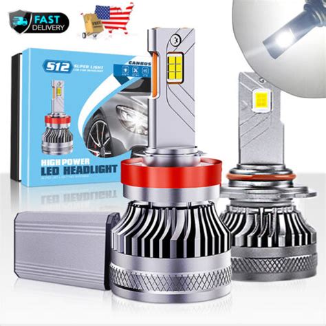 Canbus Led Headlight Super Bright Bulbs Kit White Lm High Low