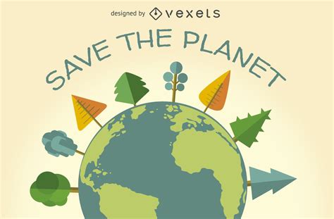 save  planet ecology sign vector