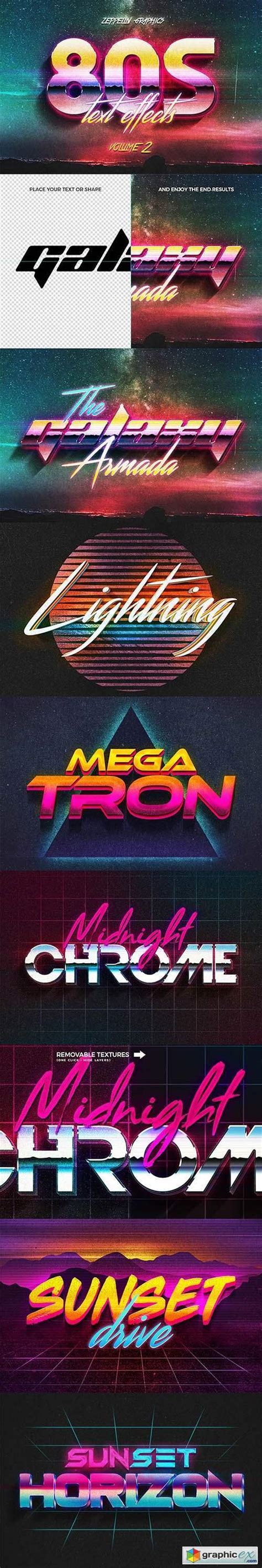 80s Text Effects Vol2 26502843 Free Download Vector Stock Image