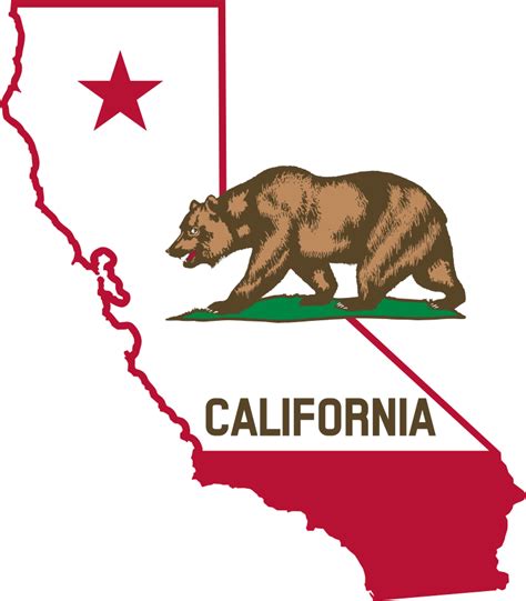 California Outline And Flag Openclipart