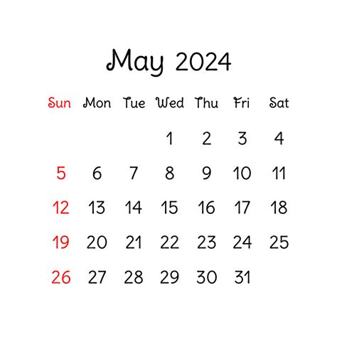 Mei 2024 Vektor Kalender 2024 Kalender Transparan Png Dan Vektor