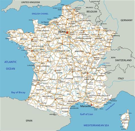 Printable Road Map Of France