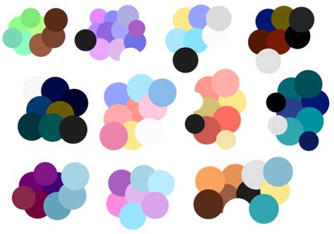 An Array Of Different Colored Circles On A White Background