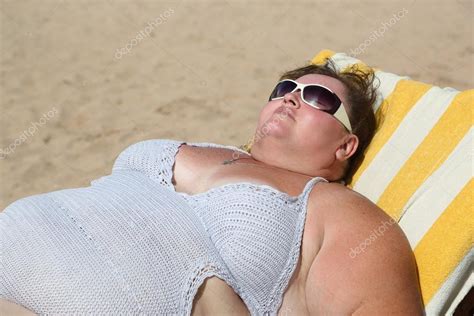 Overweight Woman On Beach Stock Photo By Kokhanchikov