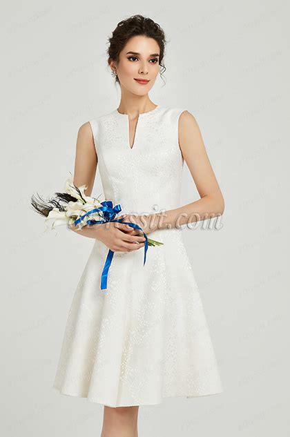 White Short Knee Length Cocktail Party Dress 03190407 Edressit