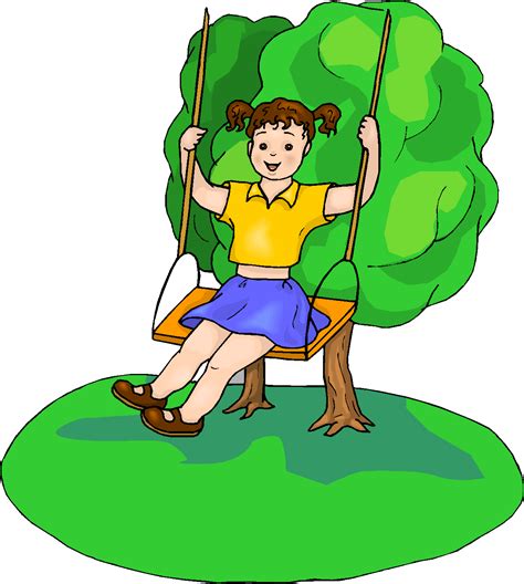 Girl Playing In The Park Clipart