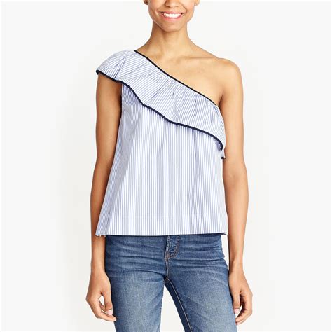 Striped One Shoulder Top One Shoulder Tops Tops Clothes For Women