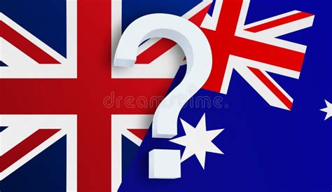 Australia Vs United Kingdom British Smoky Mystic Flags Placed Side By