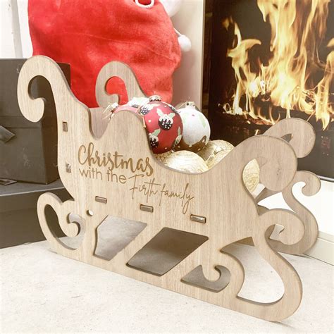 Personalised Wooden Sleigh Decoration By Perfect Personalised Ts