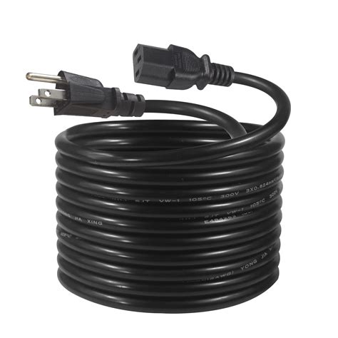 Buy 12ft Computer Monitor Replacement Power Cord Black Long Standard