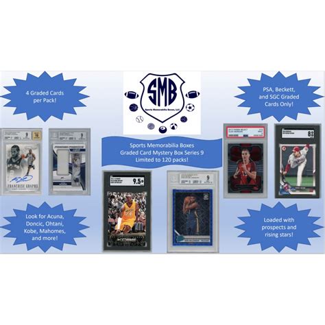 Sports Memorabilia Boxes Graded Card Mystery Box Series 9 Pristine Auction