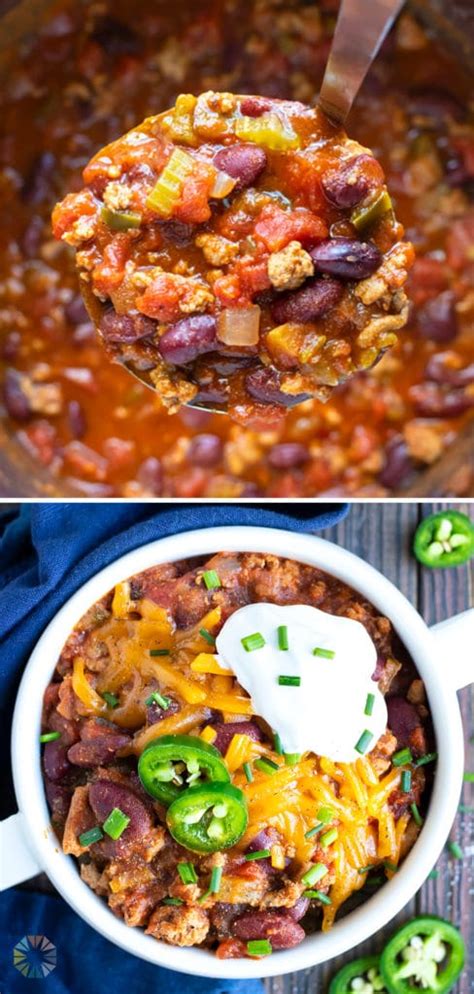 I usually let this cook in the slow cooker all day, but this turned out so much better. Healthy Instant Pot Turkey Chili Recipe - Evolving Table