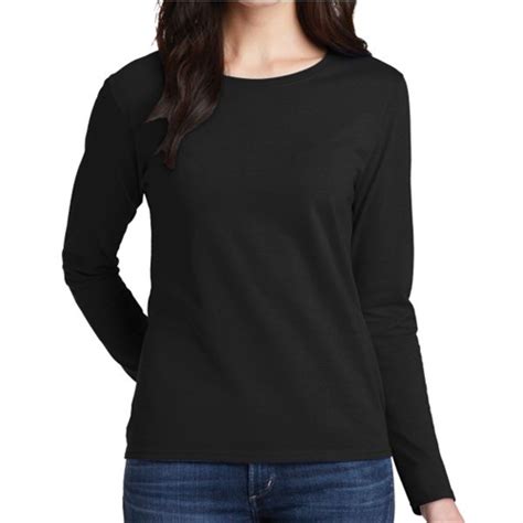 Gildan 5400l Cotton Womens Long Sleeve T Shirt Black