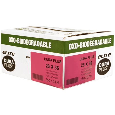 Dura Plus Elite Oxo Biodegradable Garbage Bags Black 26 X 36