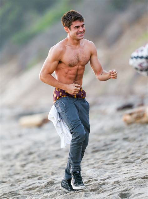 Here S Some Pics Of Zac Efron Very Very Shirtless On A Beach Today Is