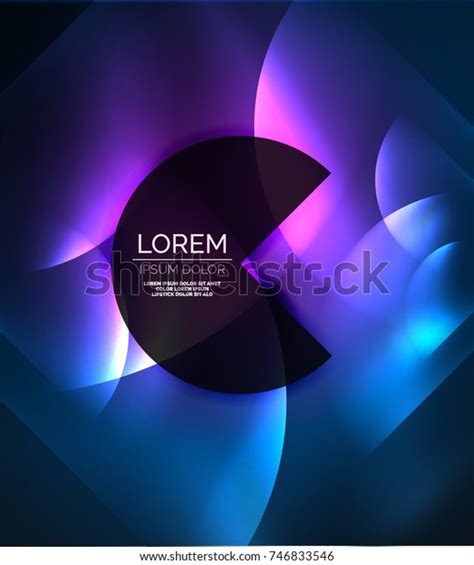 Digital Techno Wallpaper Glowing Abstract Background Stock Vector