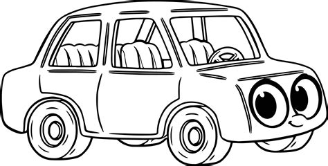 Car Coloring Cartoon Free Coloring Page
