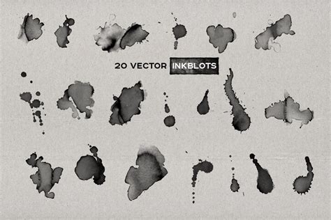 Vector Ink Effects For Ai Realistic Vector Inkblot Effect Etsy