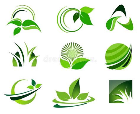 Green Logo Set Stock Illustration Illustration Of Business 40082106