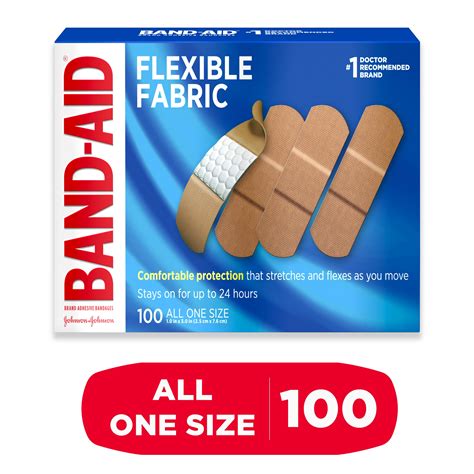 Band Aid Brand Flexible Fabric Adhesive Bandages All One Size 100 Ct