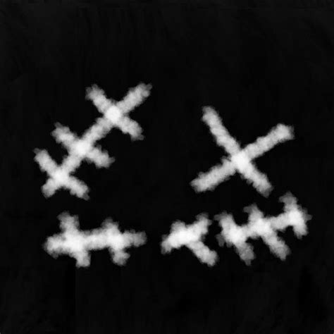 Some White Clouds In The Shape Of Crosses On A Black Background