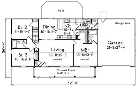 Farmhouse Plan 1400 Square Feet 3 Bedrooms 2 Bathrooms 5633 00022