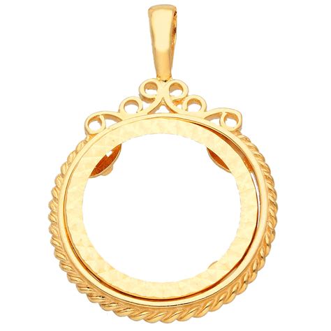 9ct Yellow Gold Decorative Half Sovereign Coin Mount Pendant Buy