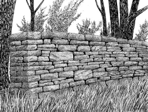 Dry Stone Wall Drawing By Ed Einboden Pixels