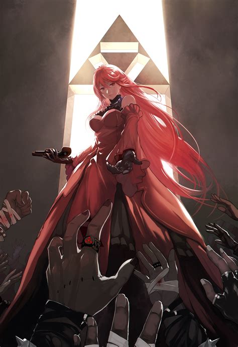 Wallpaper Redhead Anime Red Dress Original Characters Comics