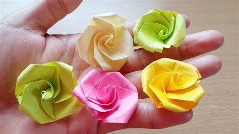 Origami Easy Origami Rose From Post It Note Youtube