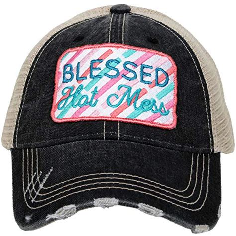 Katydid Womens Hot Mess Patch Trucker Hat Black Southern Clothing
