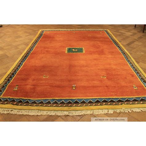 Flauschiger hochflor, fußmatten für den eingangsbereich oder bunte spielteppiche für das kinderzimmer: Wunderschöner Handgeknüpfter Perser Teppich Gabbeh Gelb ...
