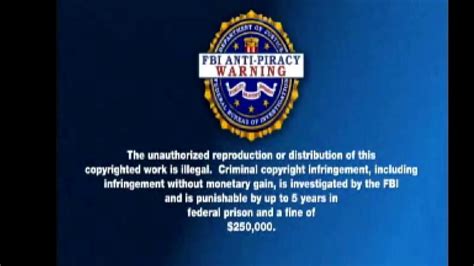 Sony Pictures Home Entertainmentfbi Anti Piracy Warningwarningattention 2006 2012 Blu Ray