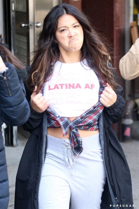 Gina Rodriguez Wearing Latina Af Shirt In Nyc April 2018 Popsugar