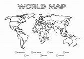 Printable World Map Coloring Page