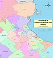 Mapa de los partidos de la provincia de Buenos Aires