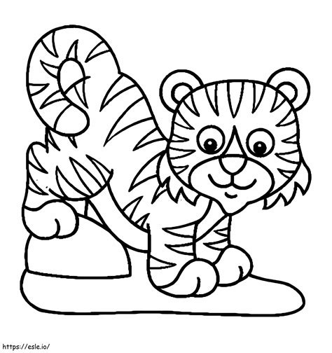 Adorable Tiger Cub Coloring Page