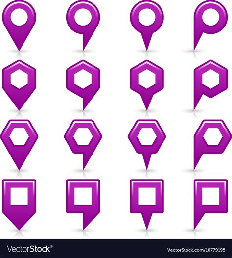 Flat Purple Color Map Pin Sign Location Icon Vector Image